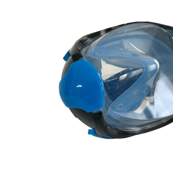 Full Face Snorkel Mask Blue Black Anti-Fog Dry Top Adult Swim Gear One Size - Picture 5 of 7